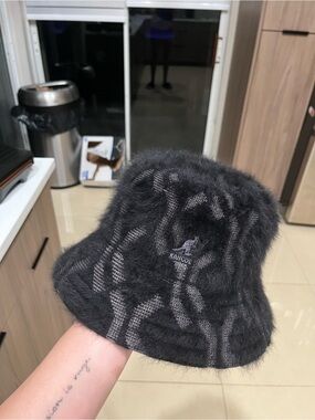 Kangol Black Fuzzy style for festivals and clubs